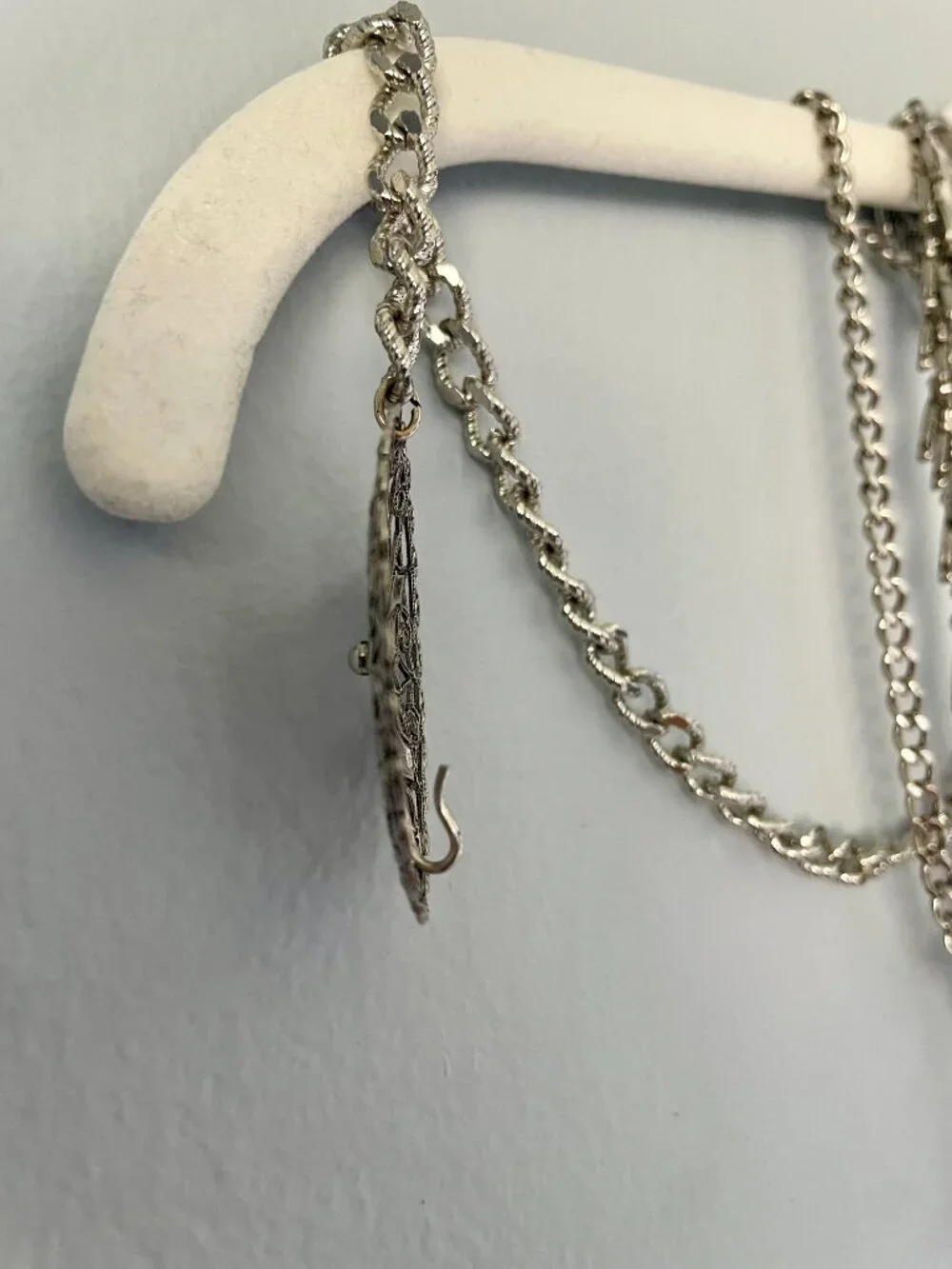Vintage-Style Silver-Tone Metal Multi-Chain Belt